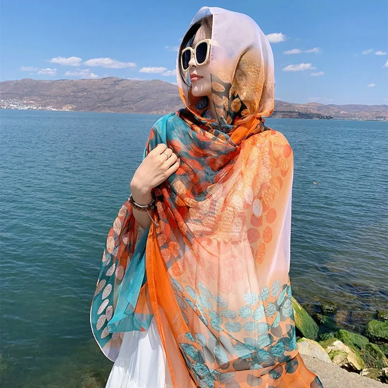 Oversized Silk Scarf for Women