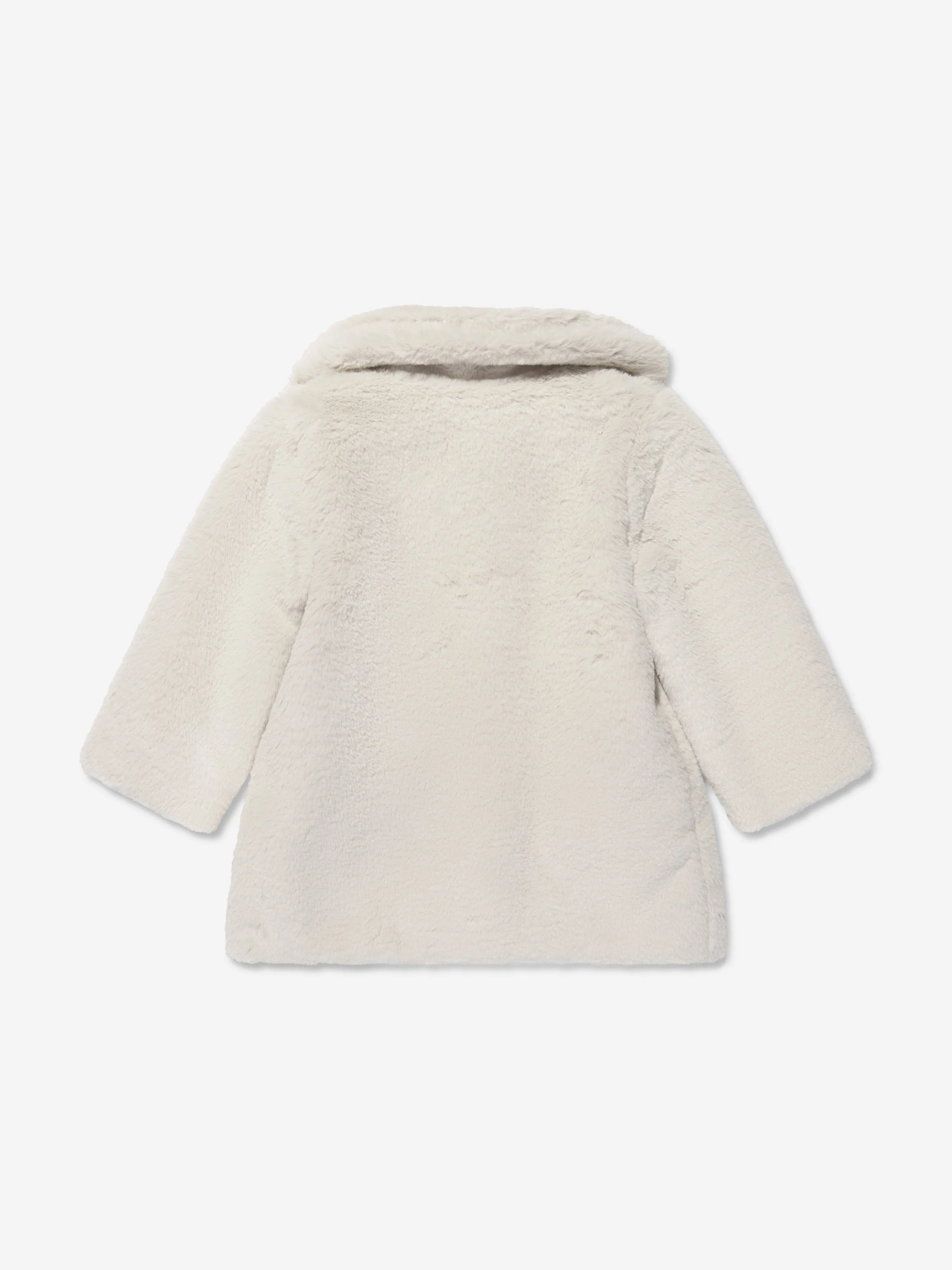 Paz Rodriguez Girls Faux Fur Coat in Beige