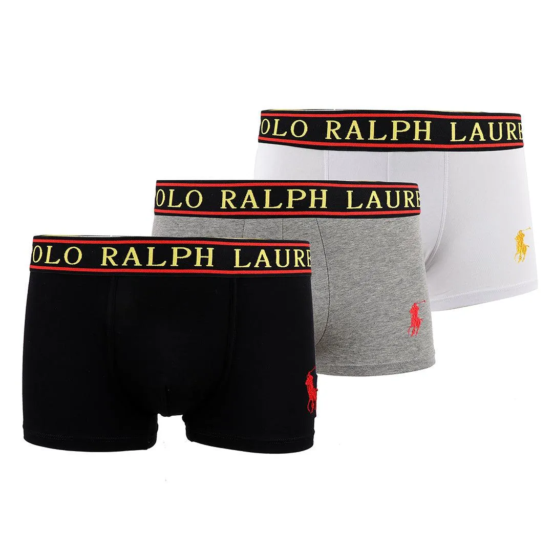 PRL Crested 3 IN 1 Pack Black White and Grey Boxers