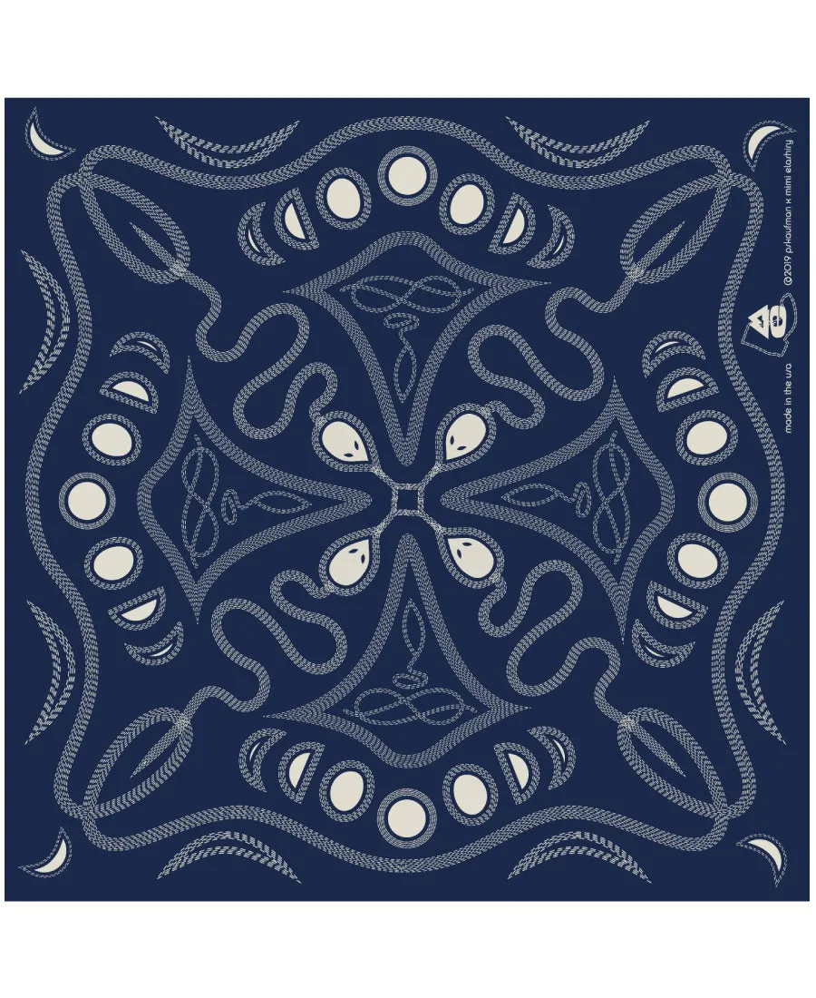 pskaufmanxME snakey bandana/ bone on navy