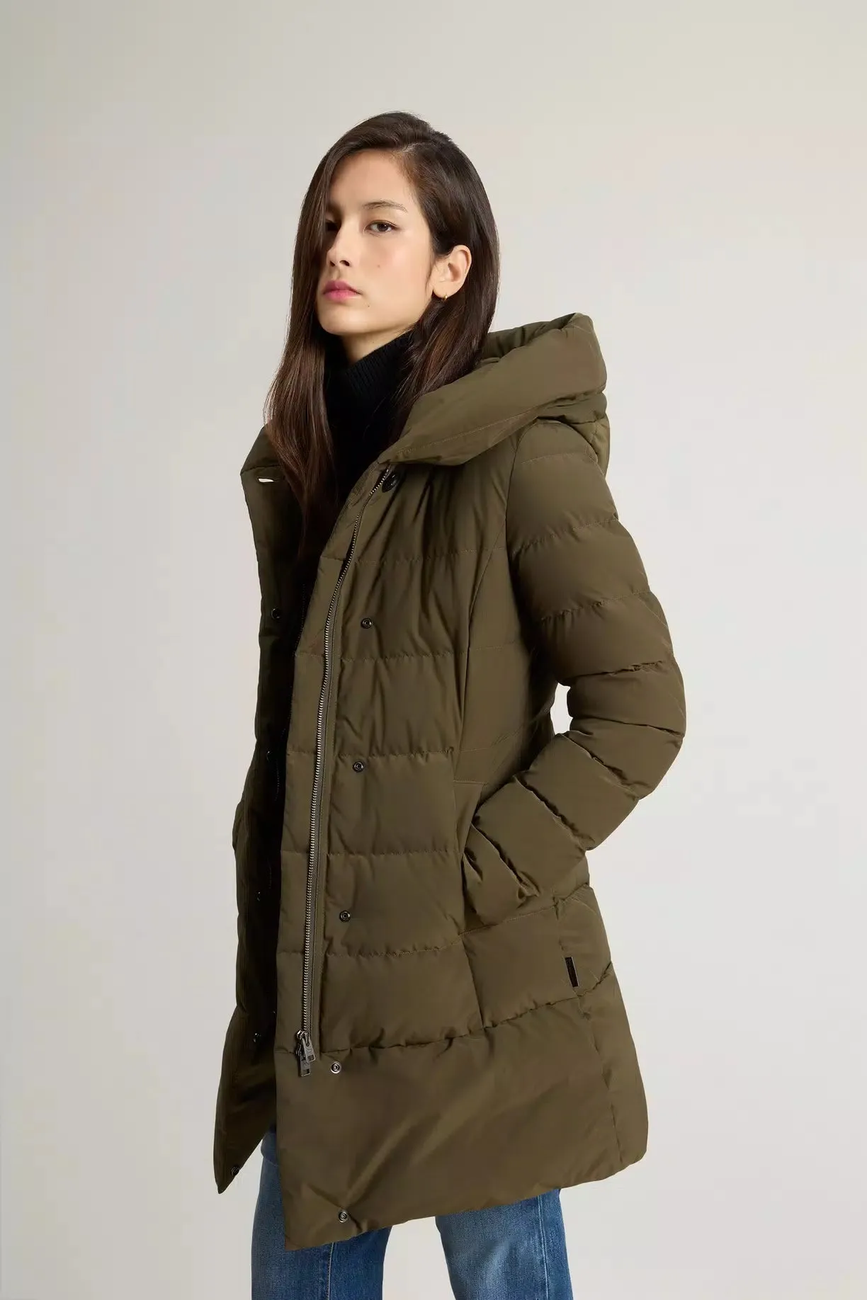 Puffy Prescott Dark Green Parka in Urban Touch