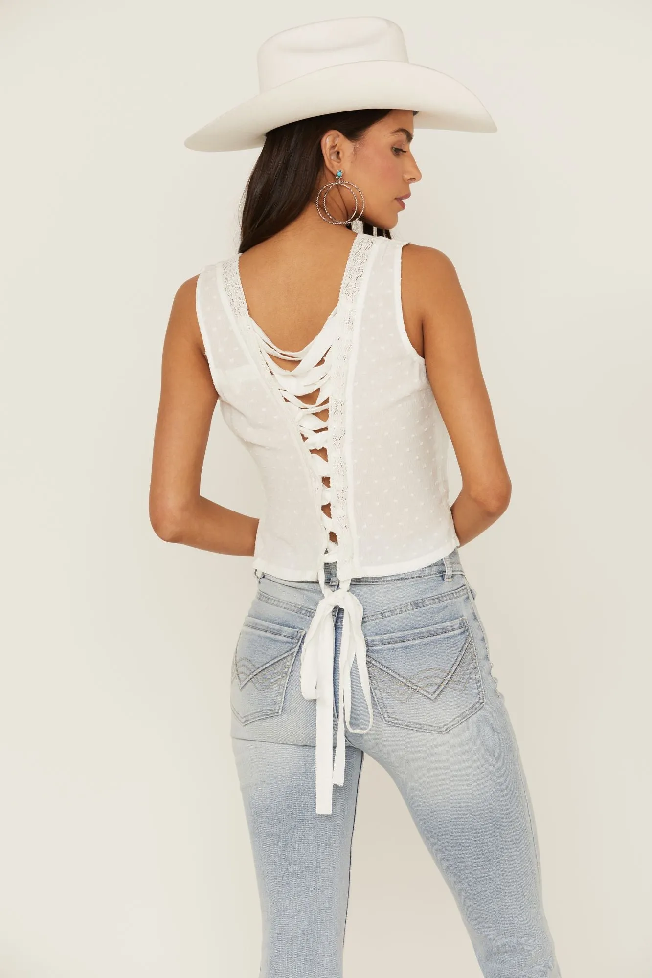 Quail Ridge Lace Back Tank Top