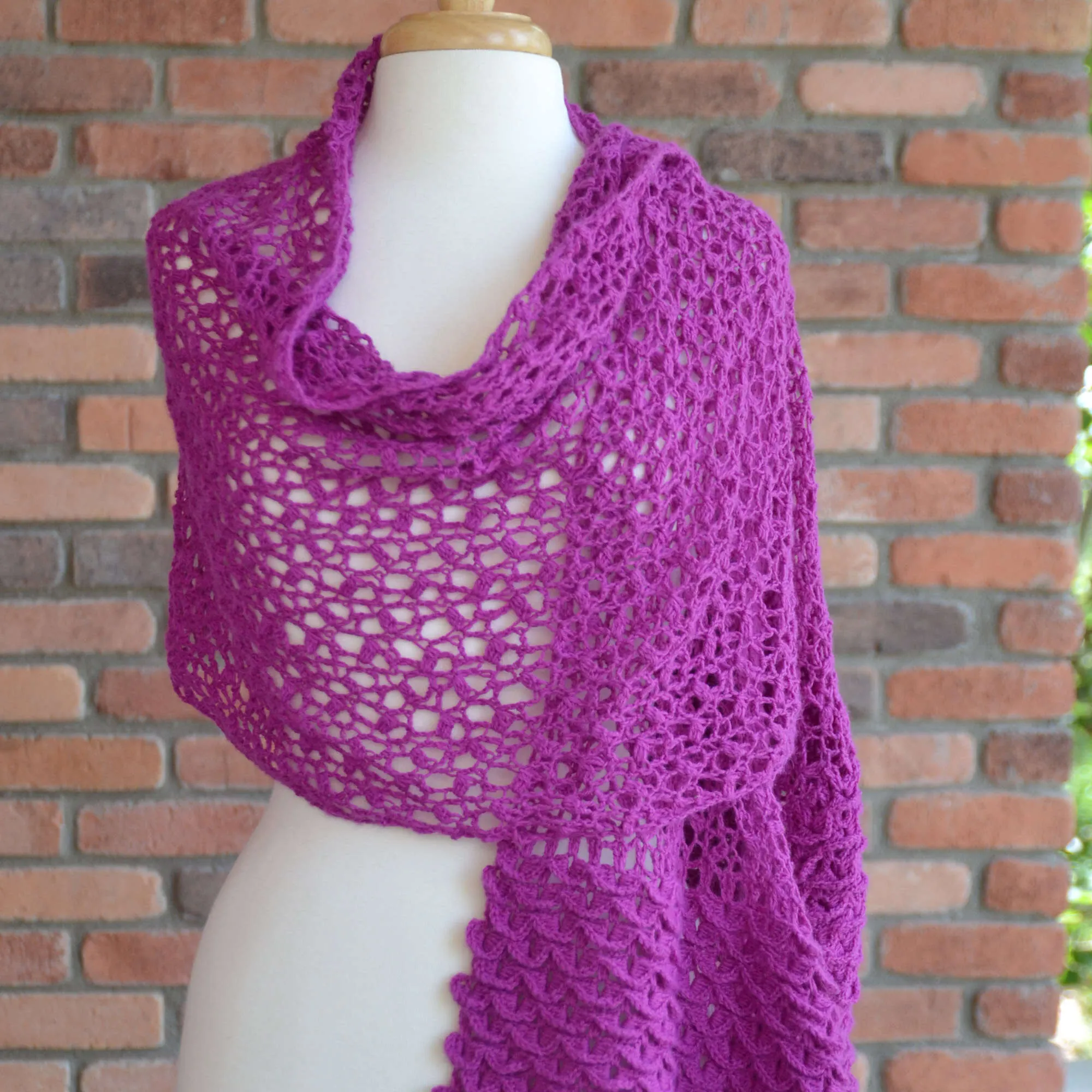 Red Heart Crochet Cherry Blossom Shawl