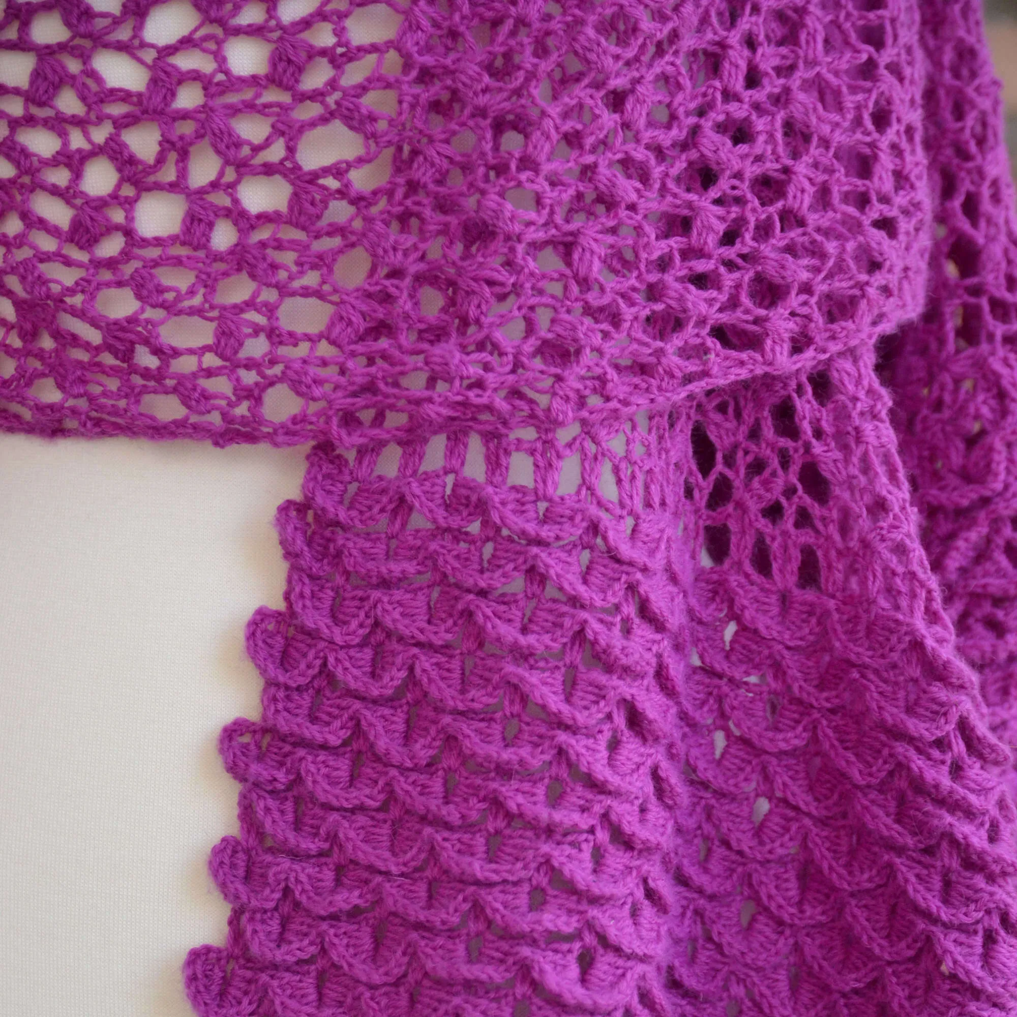 Red Heart Crochet Cherry Blossom Shawl