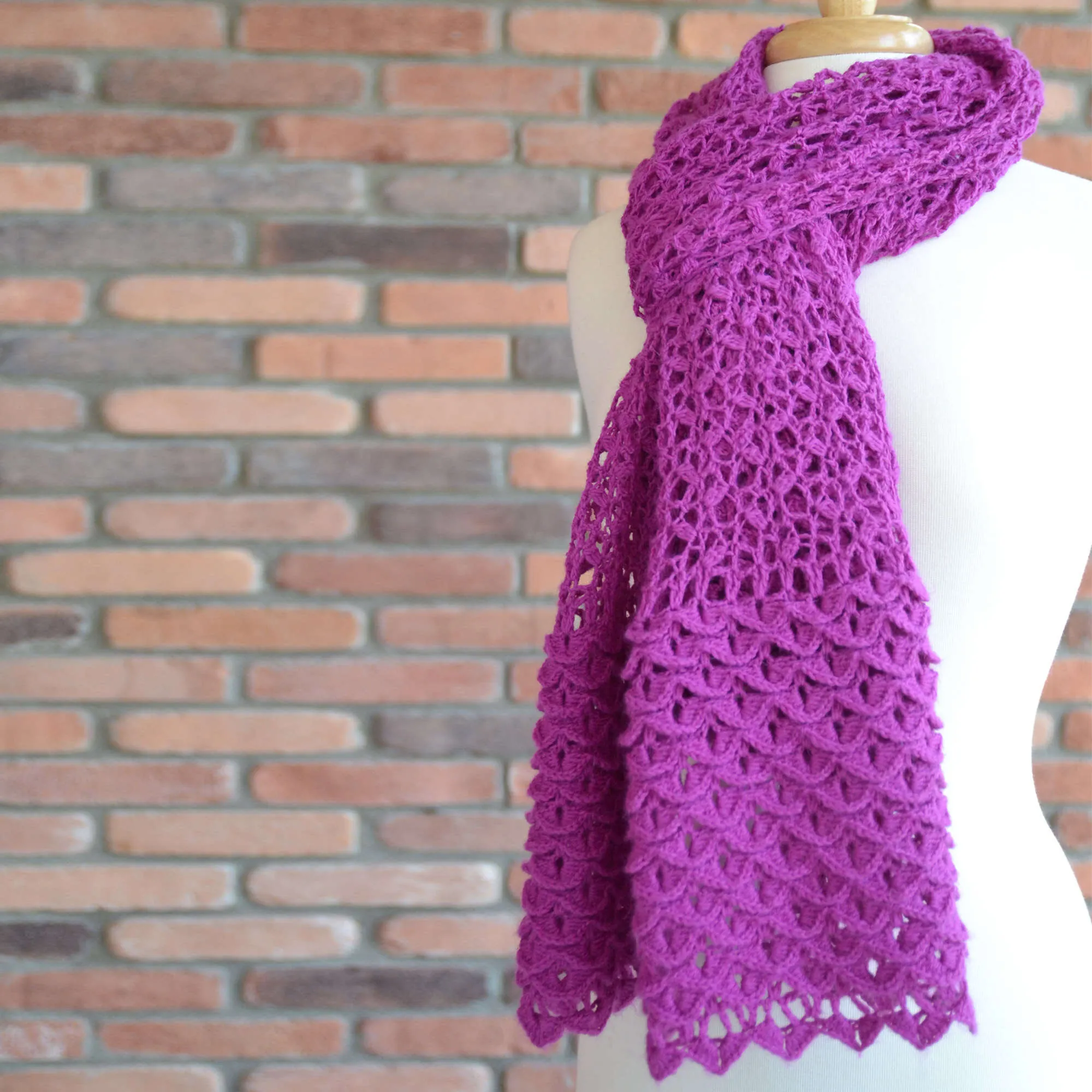 Red Heart Crochet Cherry Blossom Shawl