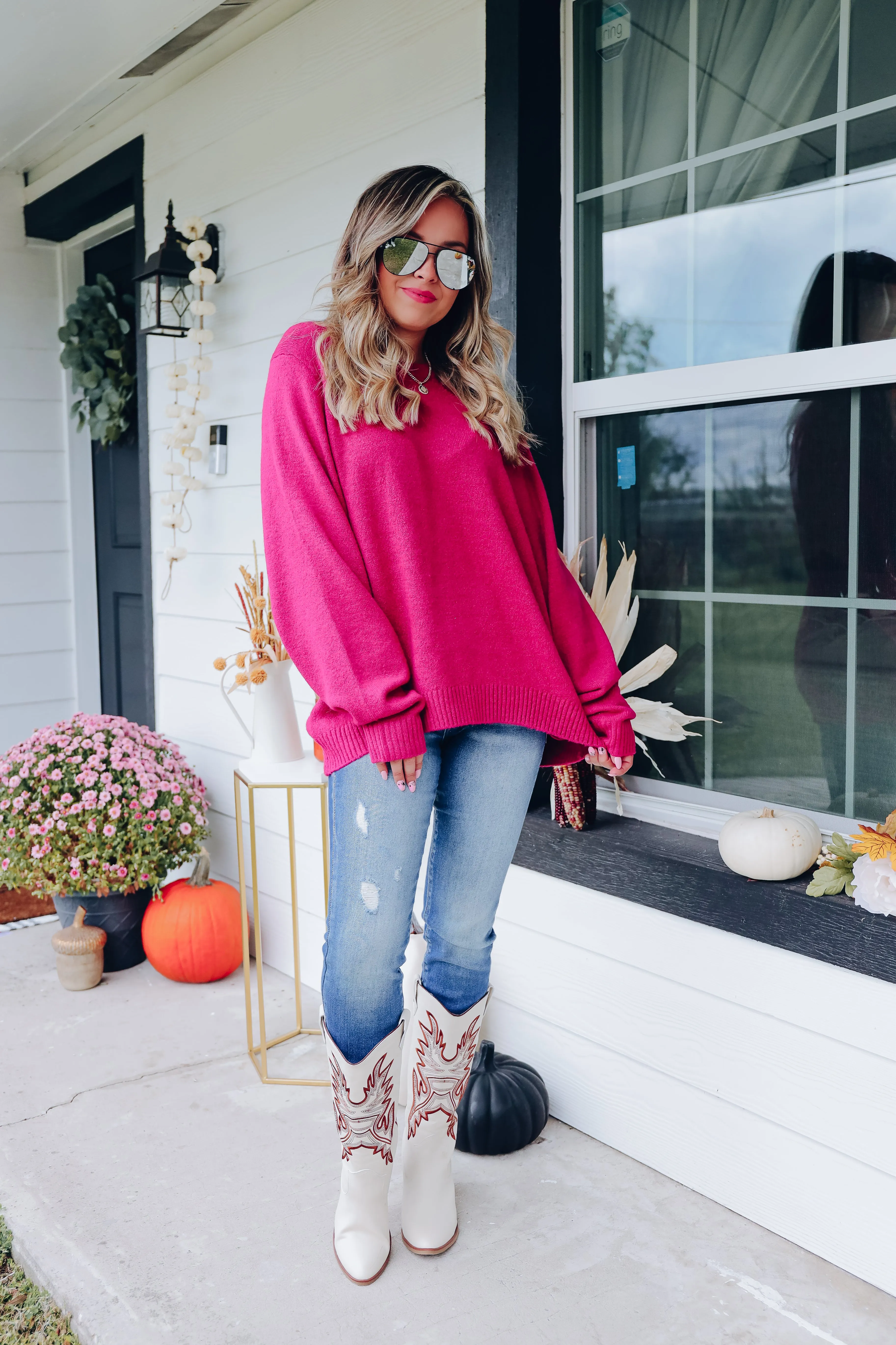 Relaxing Retreat Knit Sweater - Berry