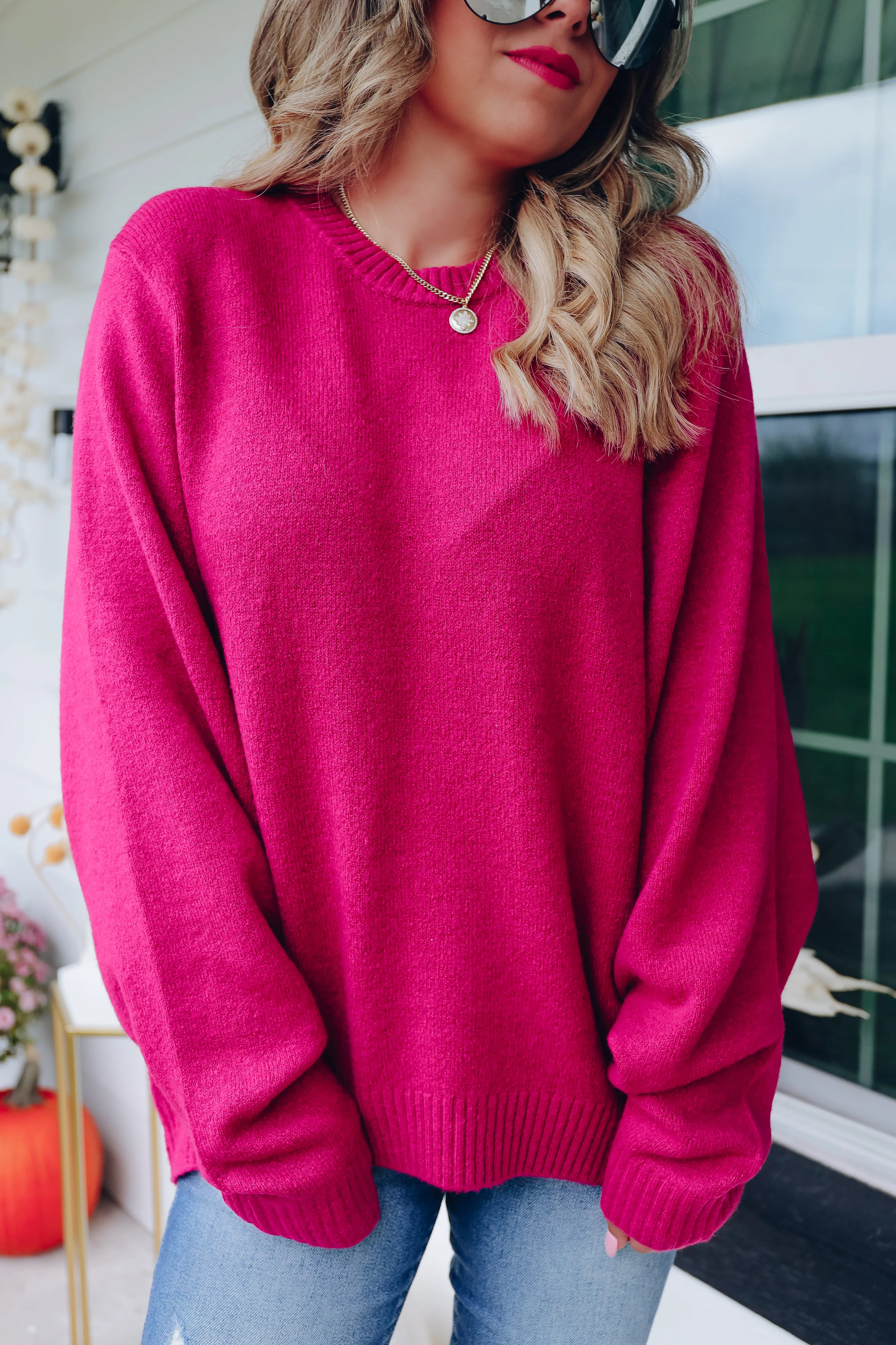 Relaxing Retreat Knit Sweater - Berry