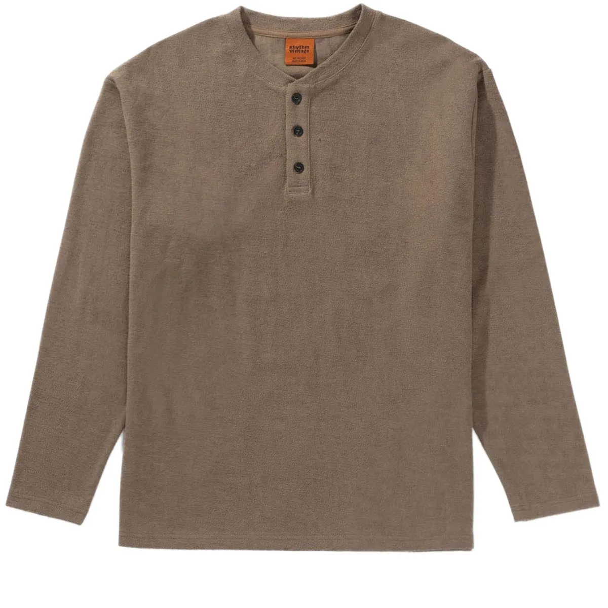 Rhythm Vintage Terry Long Sleeve Henley Shirt - Oak