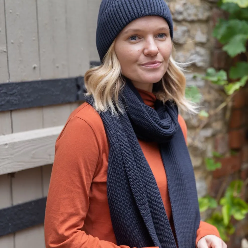 Ribbed Knit Scarf - 100% Organic Cotton