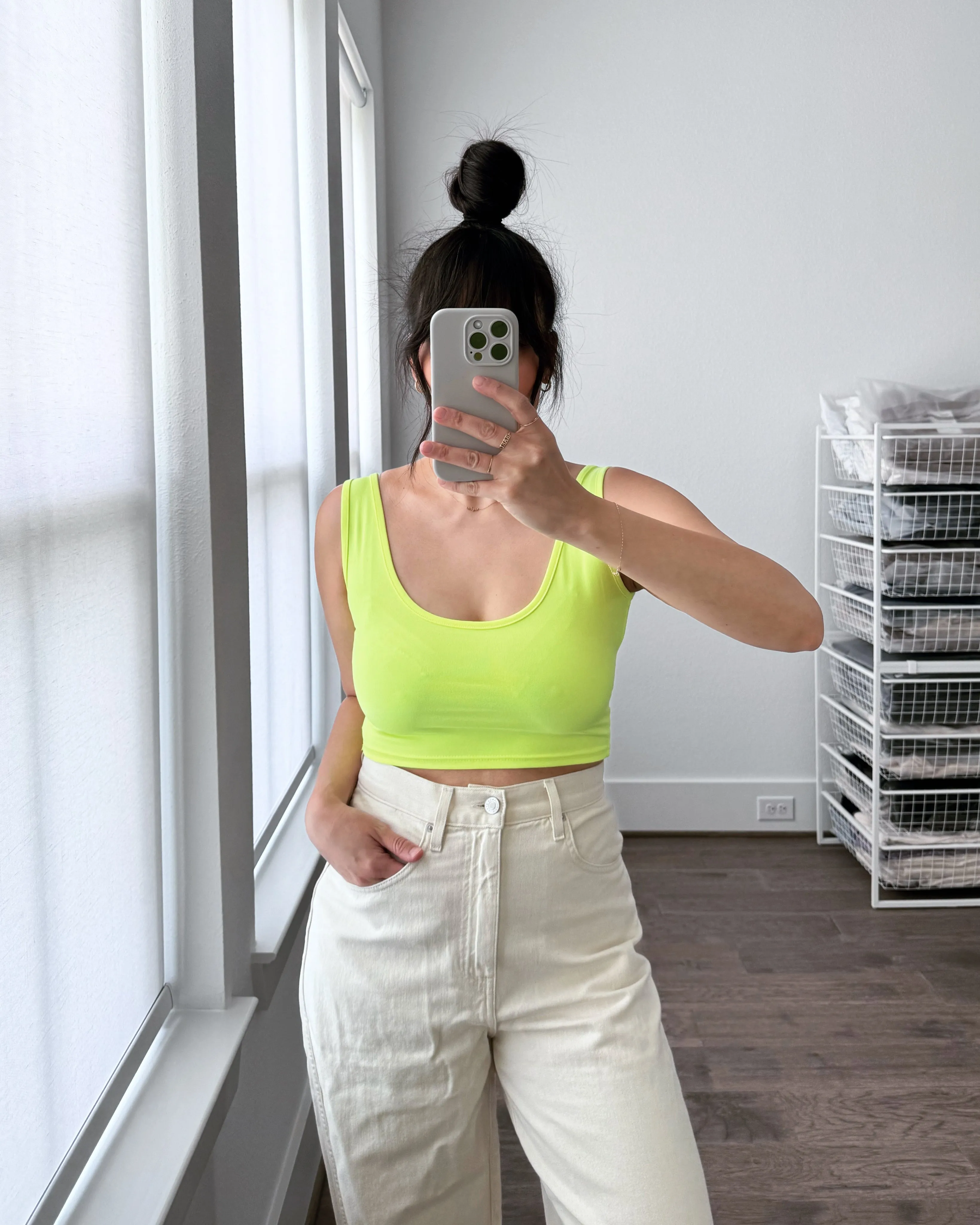 Riley Cropped Tank, Highlighter