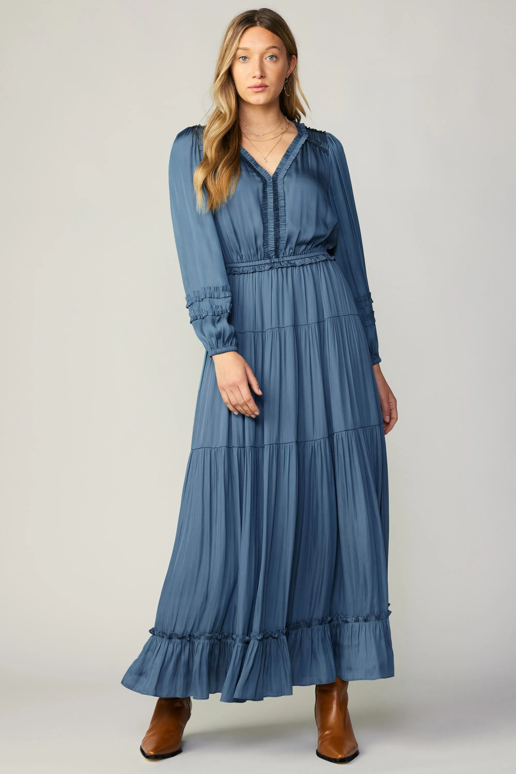 Ruffle Trim Maxi Dress