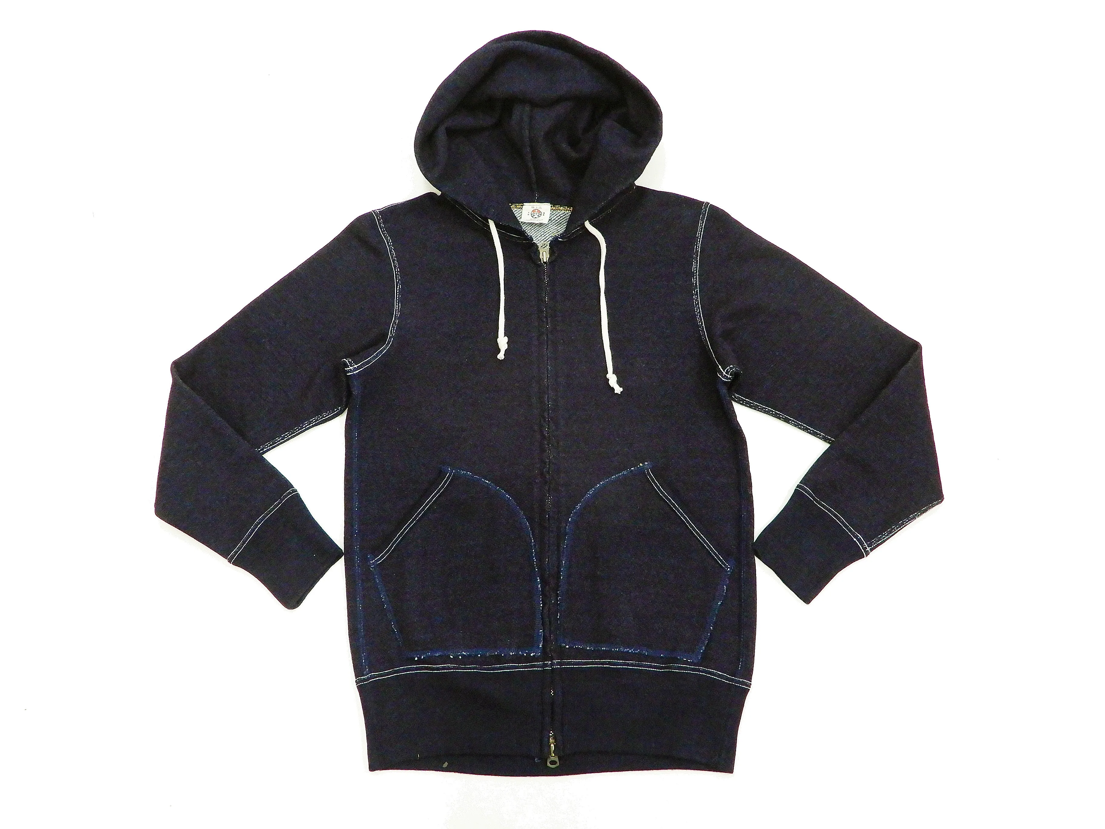 Samurai Jeans Indigo Hoodie Men's Slim Fit Plain Full Zip-Up Hooded Sweatshirt SIS-102