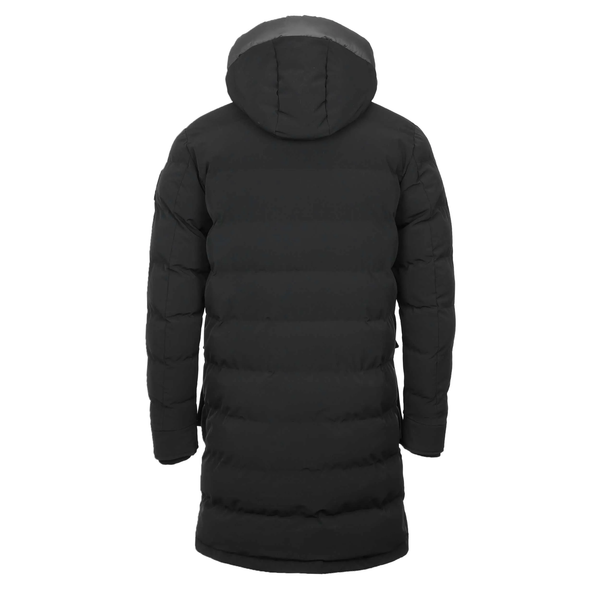 Sandbanks Branksome Long Puffer Jacket in Black