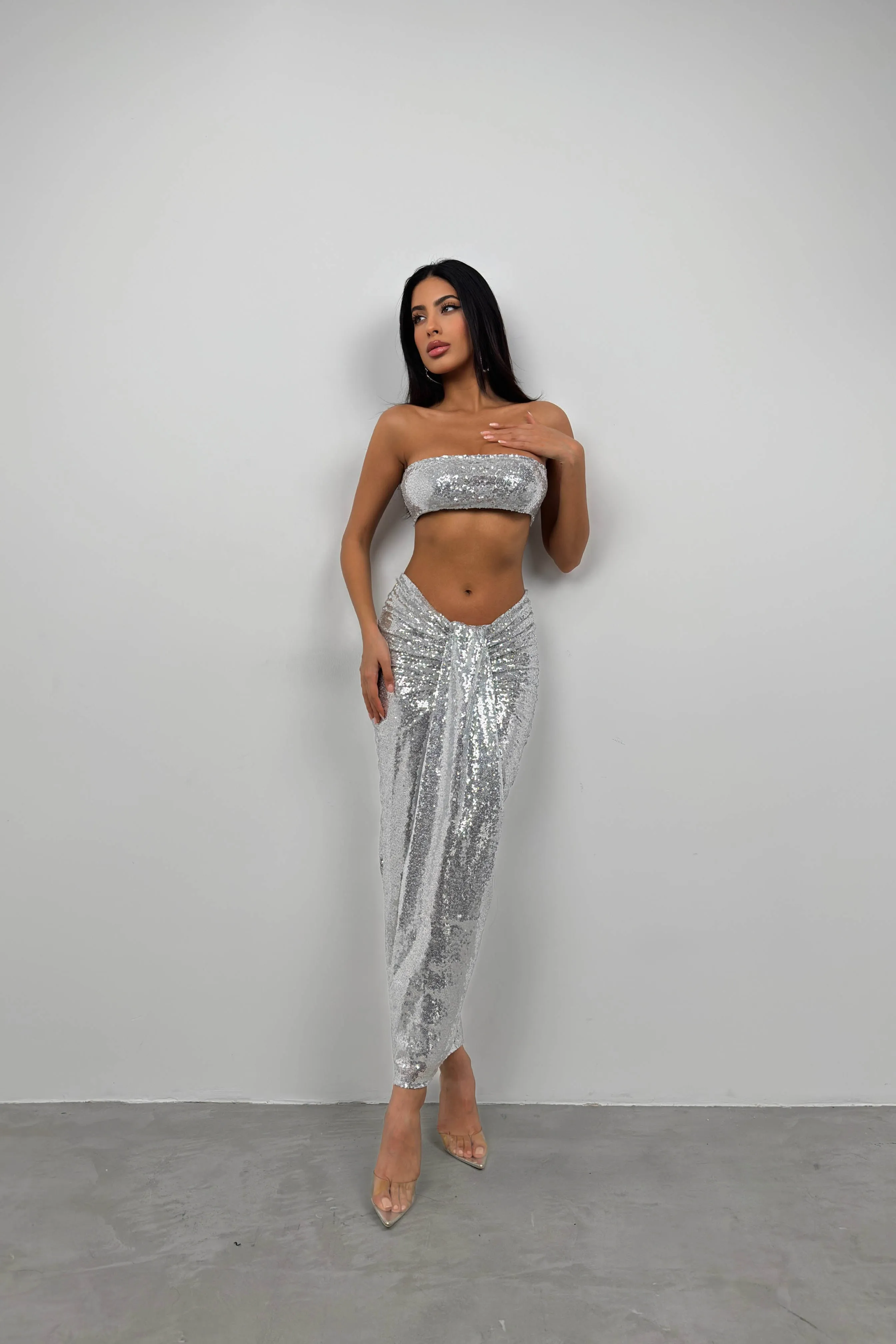 Sequin Set Bandeau-Top And Maxi Skirt