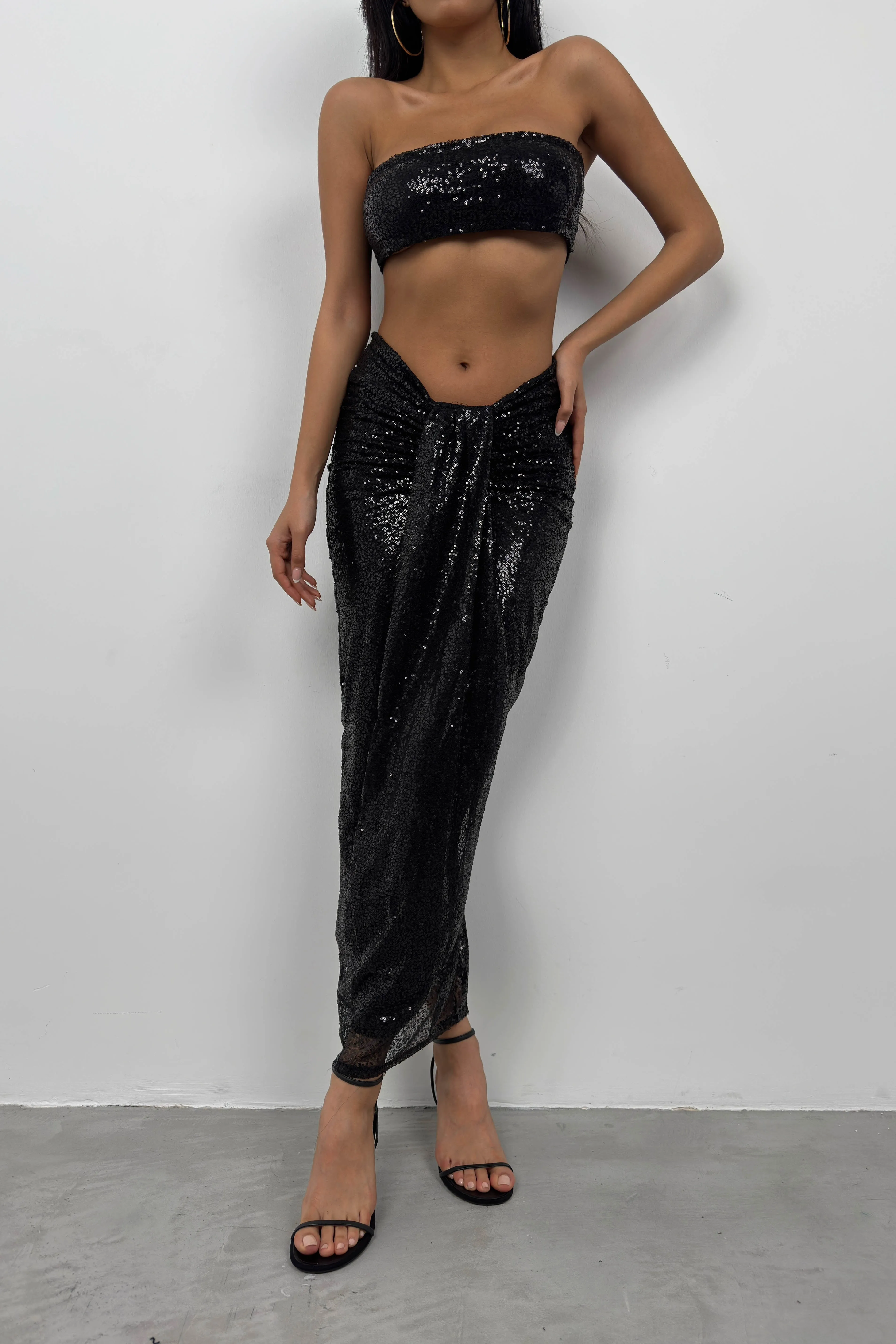 Sequin Set Bandeau-Top And Maxi Skirt