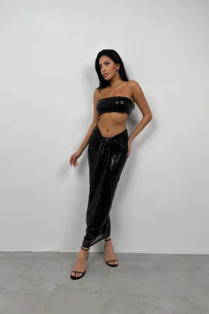 Sequin Set Bandeau-Top And Maxi Skirt