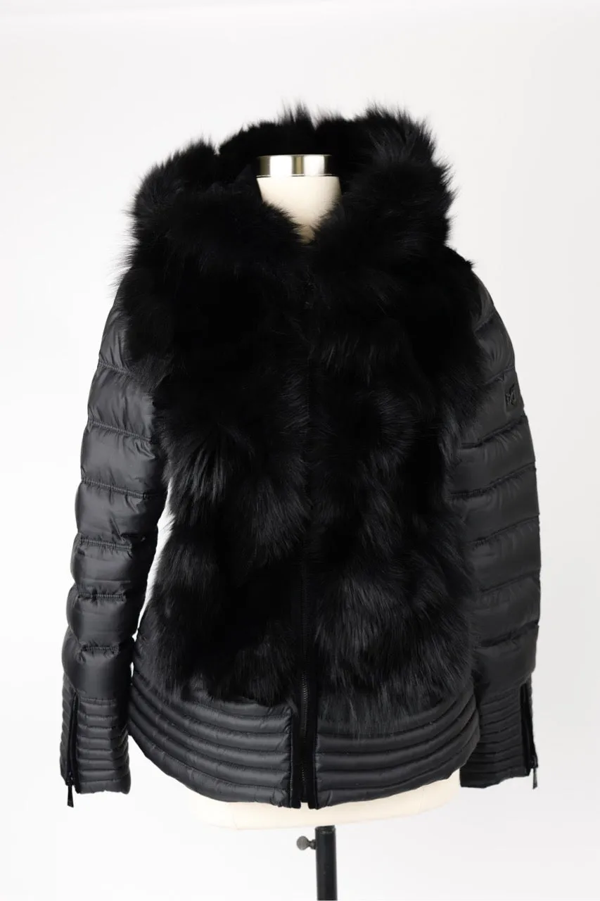 Short Fur Front Puffer Jacket