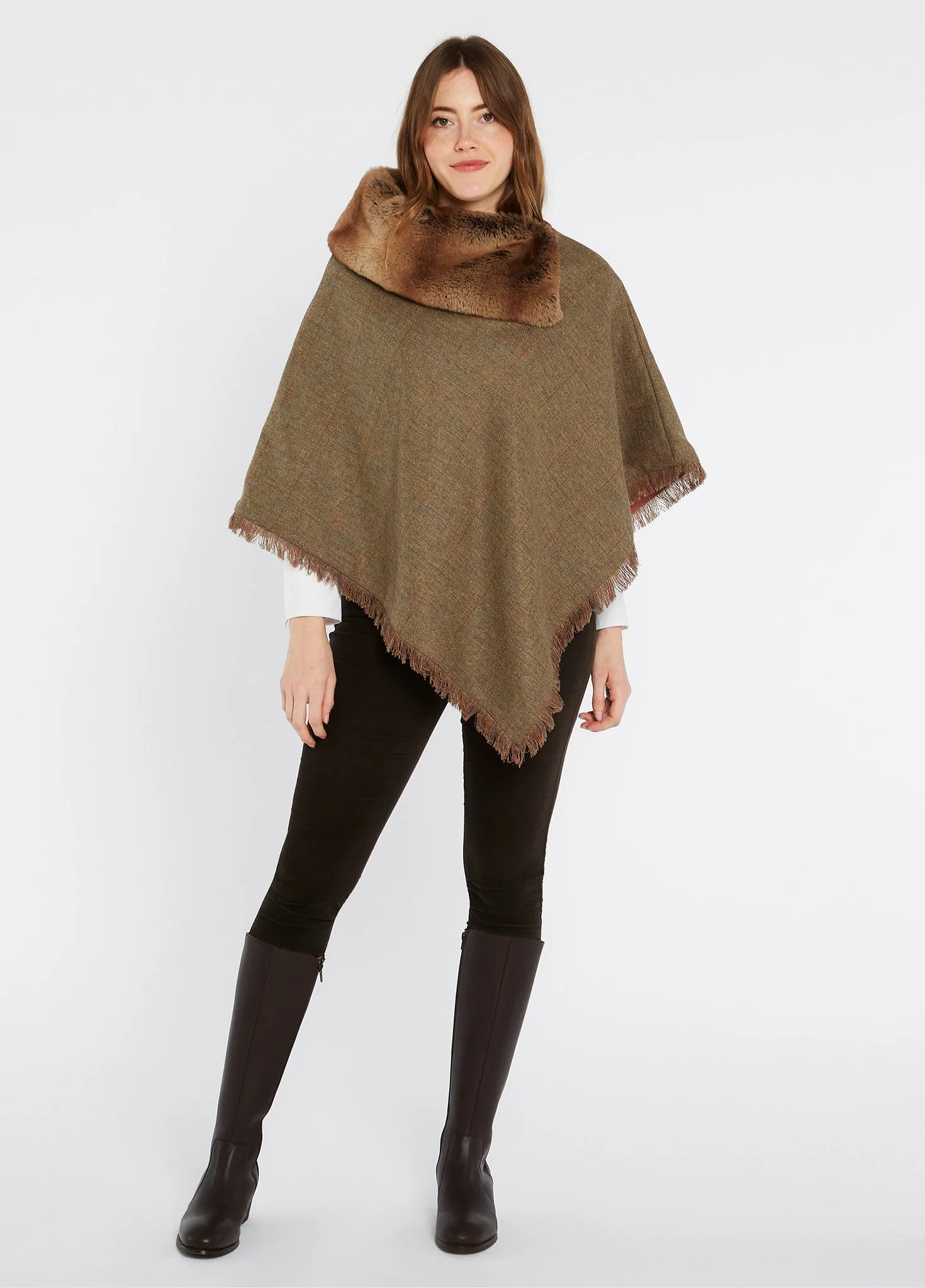 Silverfir Women's Tweed Poncho - Burren