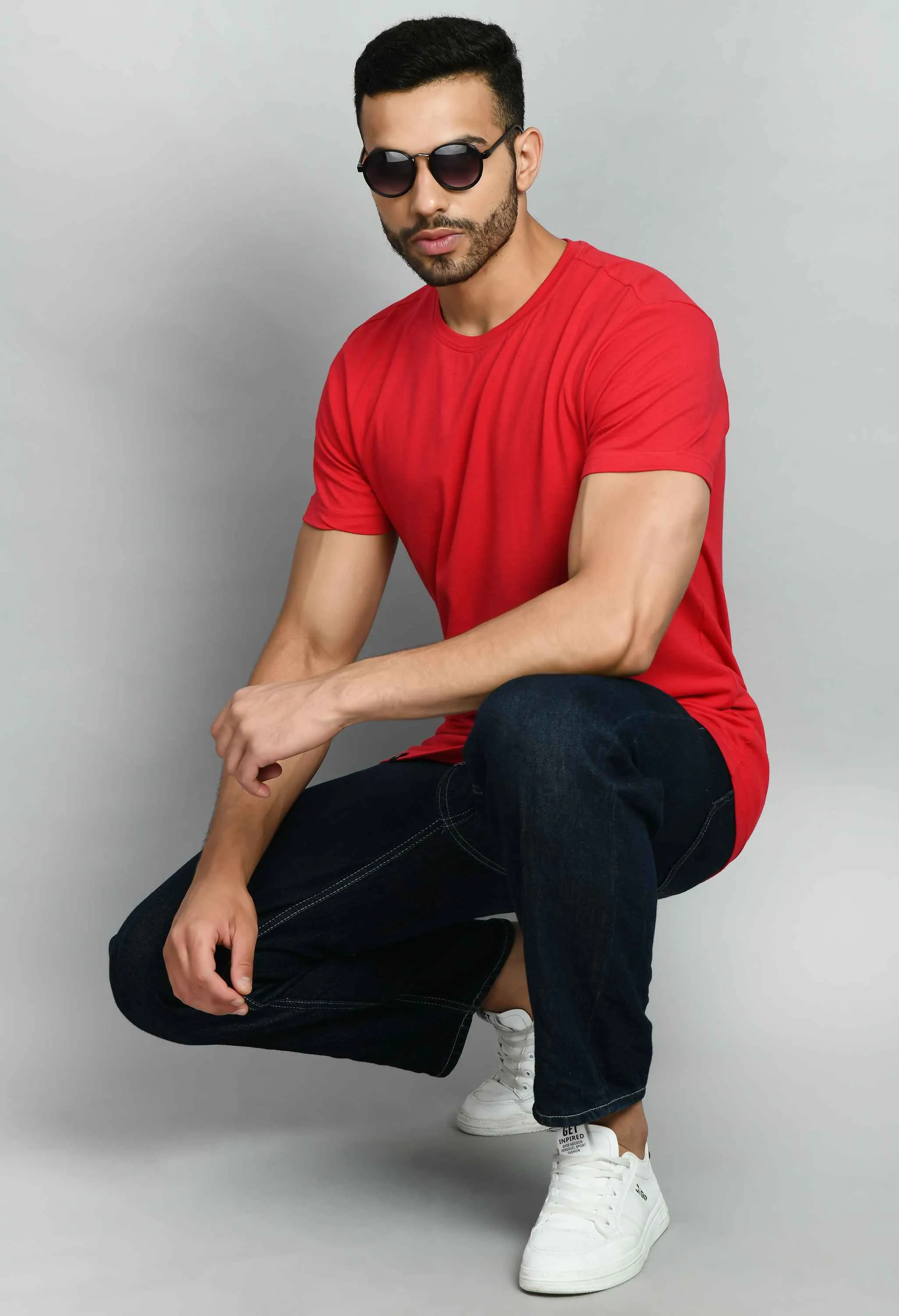 Solid Red Smart Fit T-Shirt