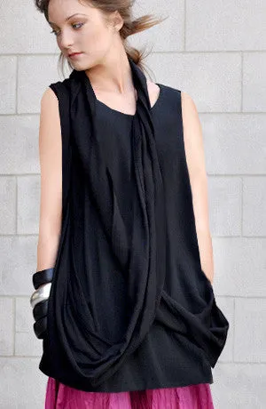 Sorrento Top in Black Crinkle