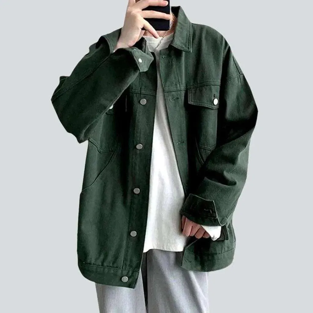 Streetwear oversized men's denim jacket