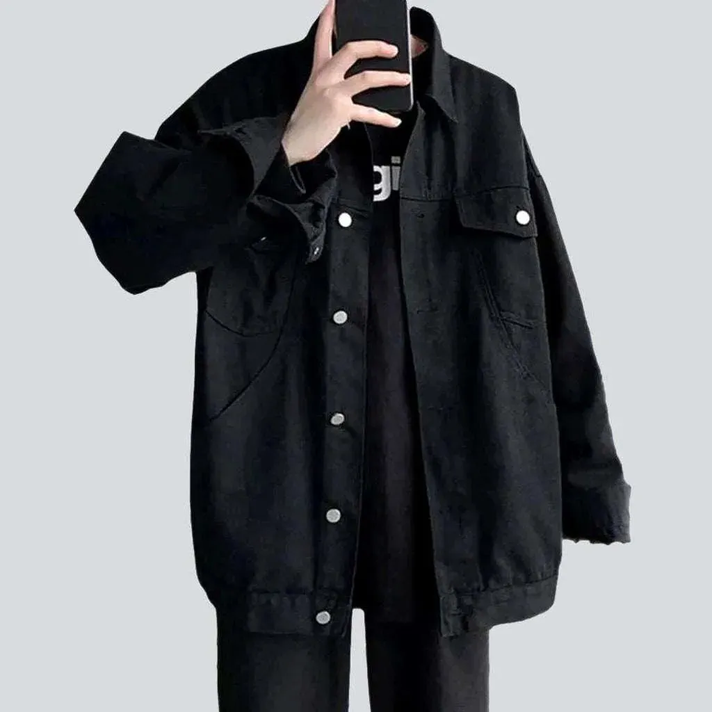 Streetwear oversized men's denim jacket