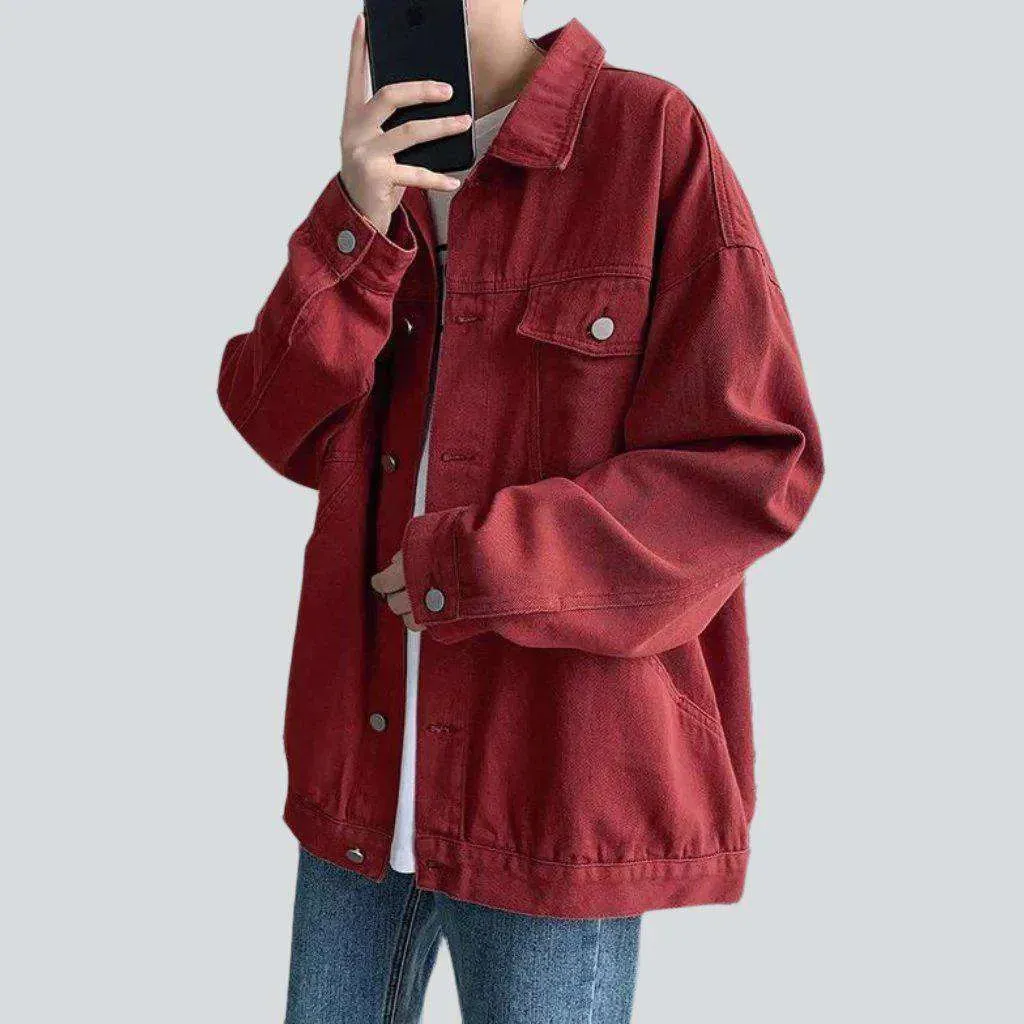 Streetwear oversized men's denim jacket