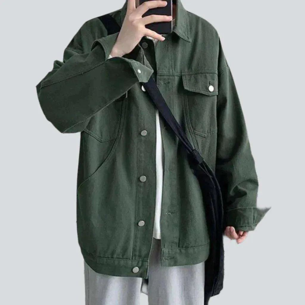 Streetwear oversized men's denim jacket