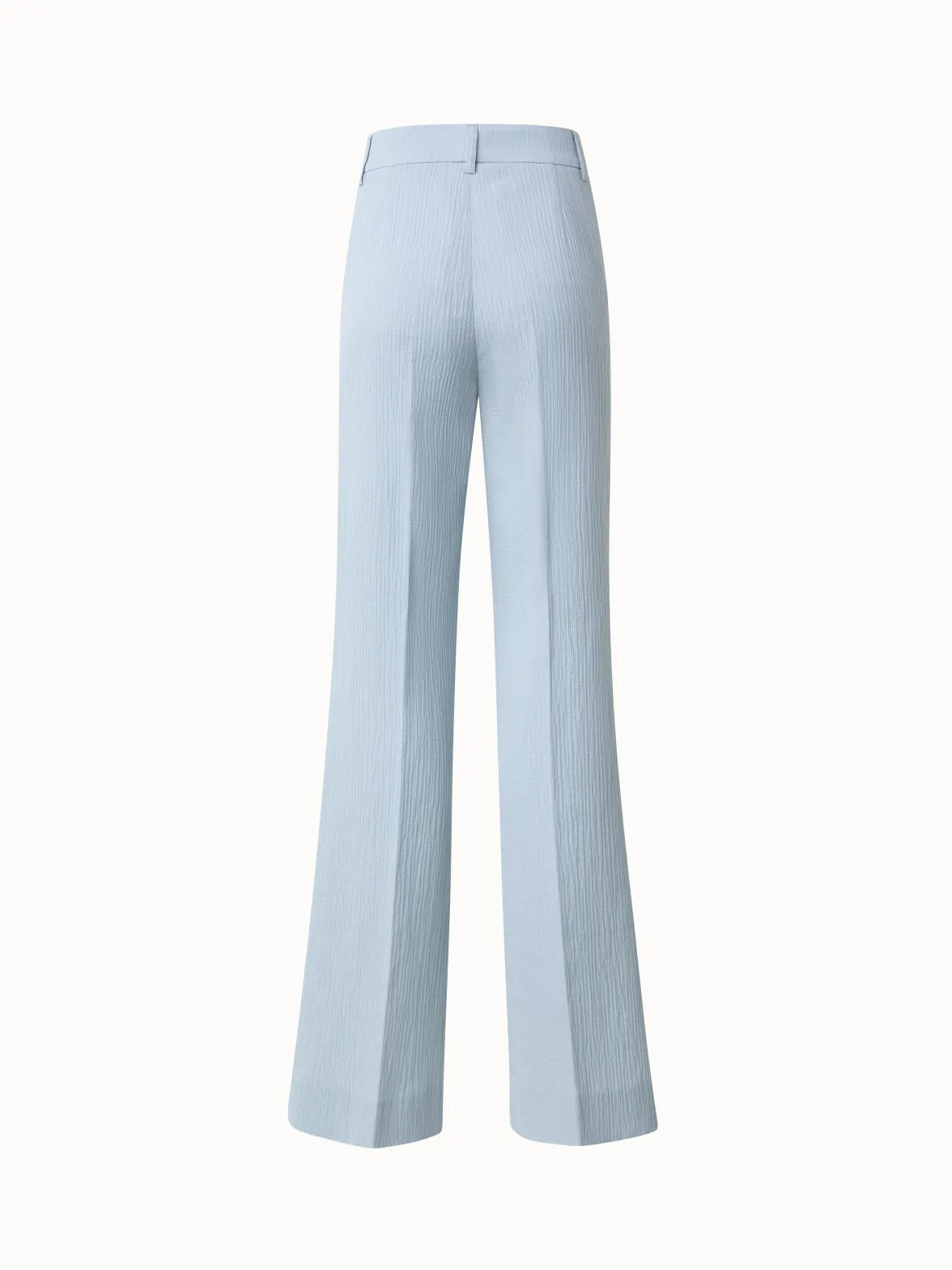 Structured Cotton Silk Double-Face Wide Leg Pants