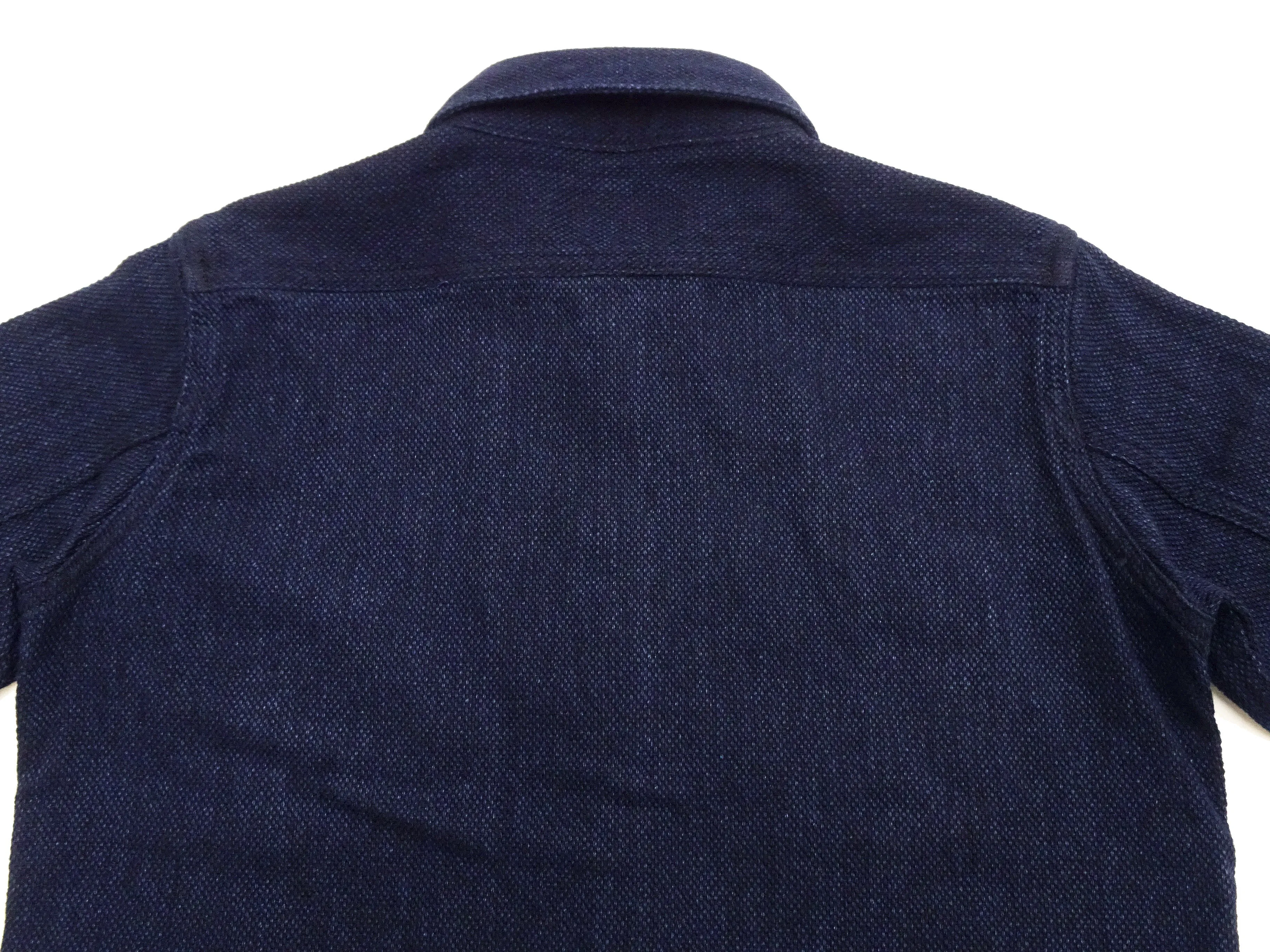 Studio D'artisan Indigo Sashiko Shirt SDA Men's Casual Long Sleeve Sashiko Dobby Button Up Work Shirt 5713 Dark-Indigo