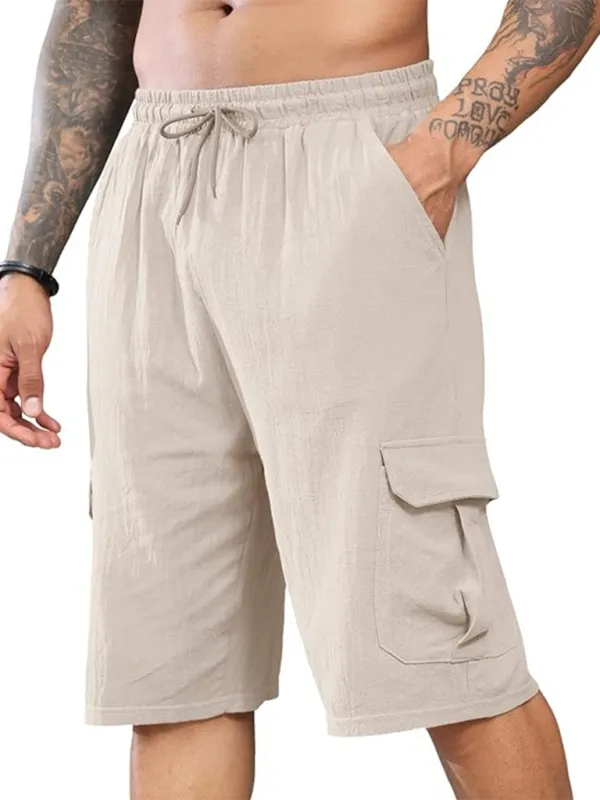 Summer Essential White Cargo Shorts for Men