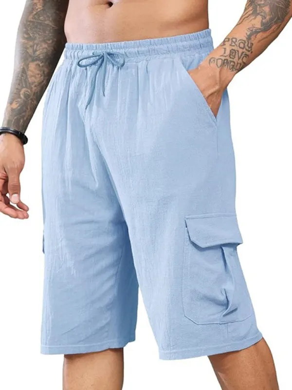 Summer Essential White Cargo Shorts for Men