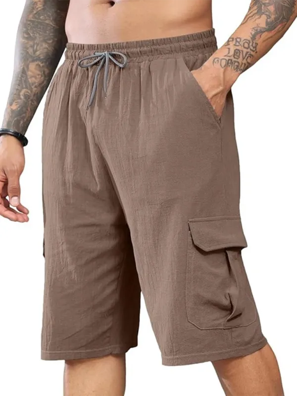 Summer Essential White Cargo Shorts for Men