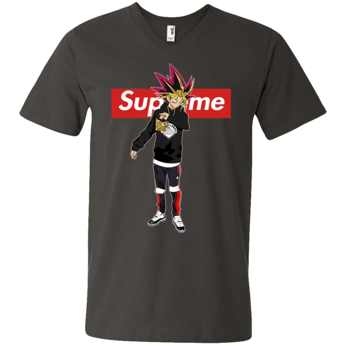 Supreme Yugi Mutou Game Yugioh T-shirt Men V-Neck T-Shirt