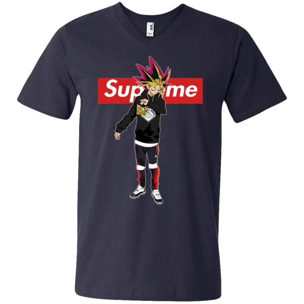 Supreme Yugi Mutou Game Yugioh T-shirt Men V-Neck T-Shirt