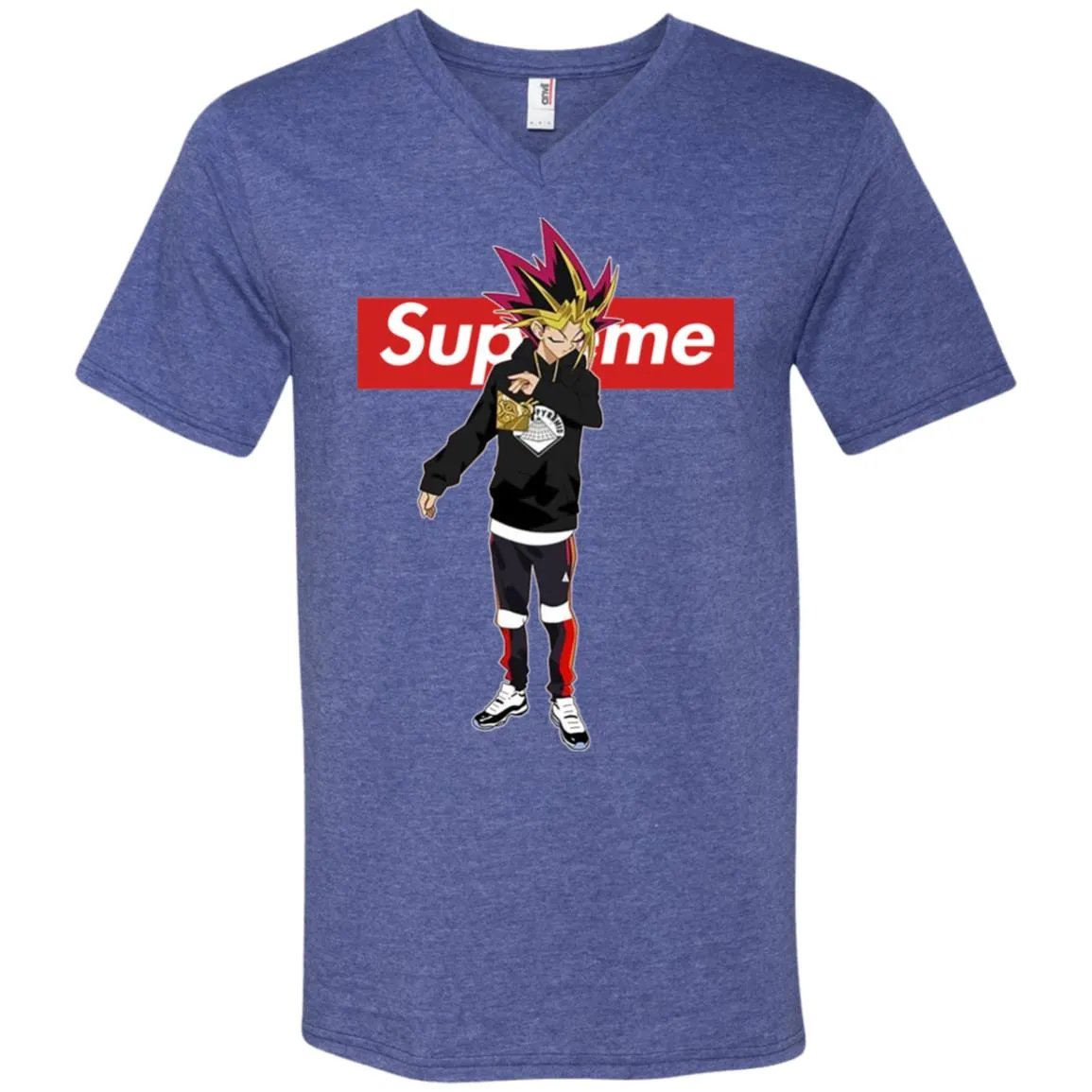 Supreme Yugi Mutou Game Yugioh T-shirt Men V-Neck T-Shirt