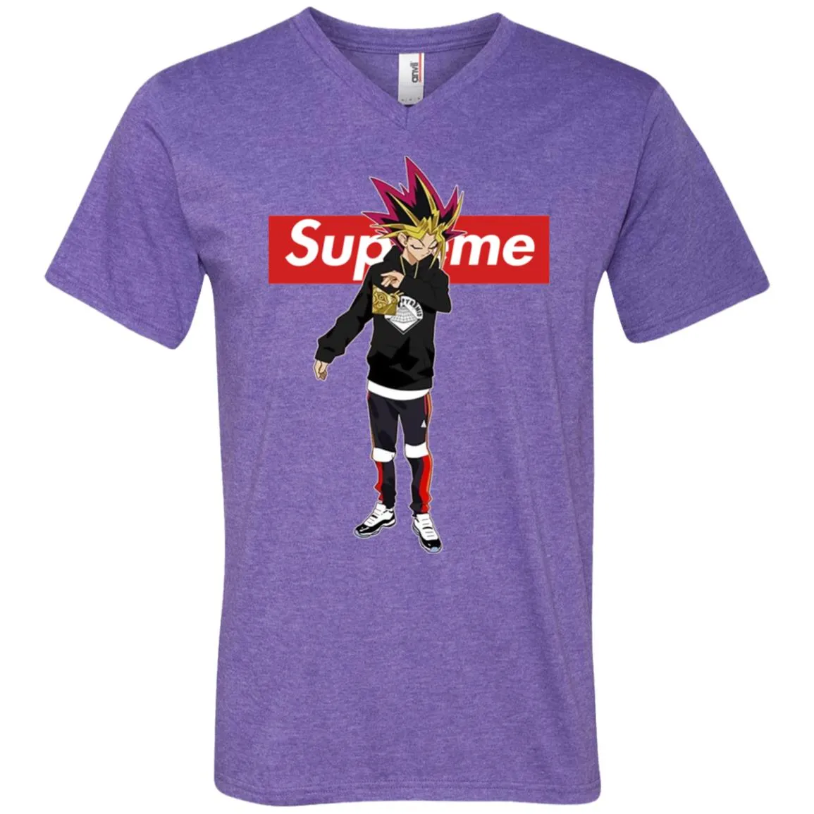 Supreme Yugi Mutou Game Yugioh T-shirt Men V-Neck T-Shirt