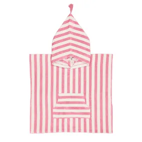 Suzon Bath Poncho Strawberry White