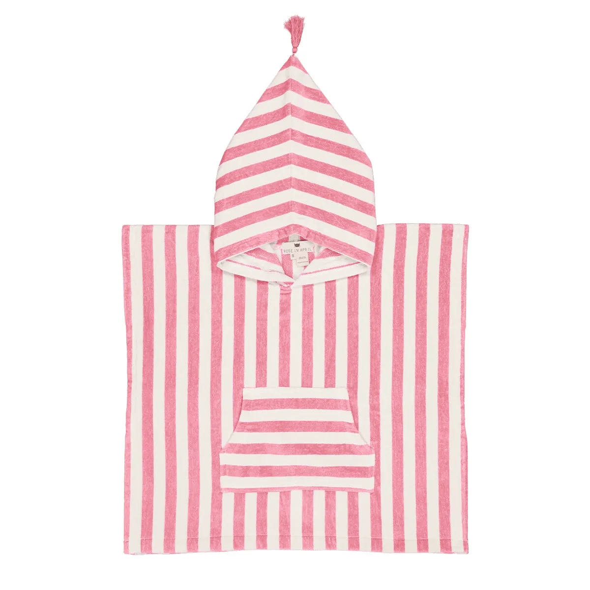 Suzon Bath Poncho Strawberry White