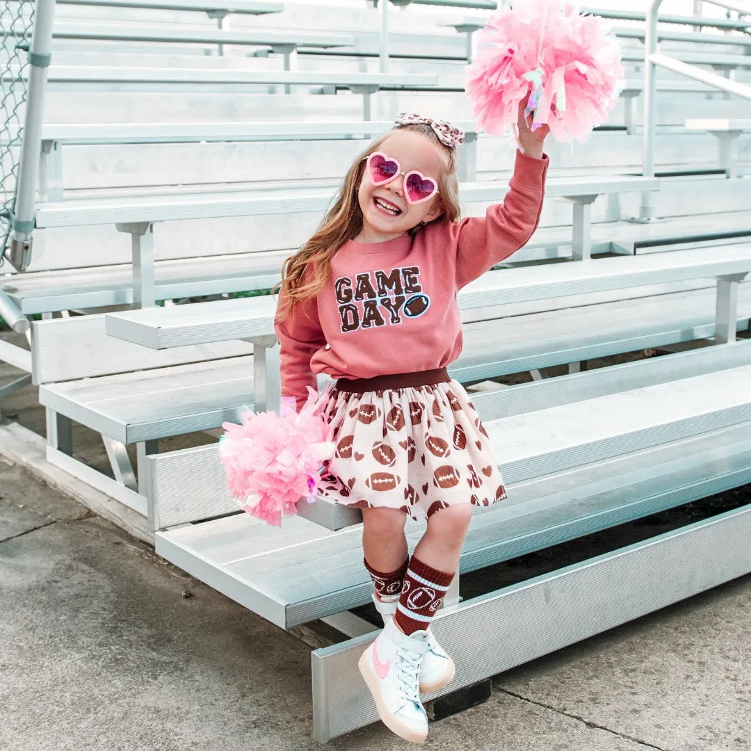 SWE Game Day Football Love Glitter Tutu