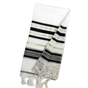 Tallit Prayer Shawl Acrylic Blend Black/Gold