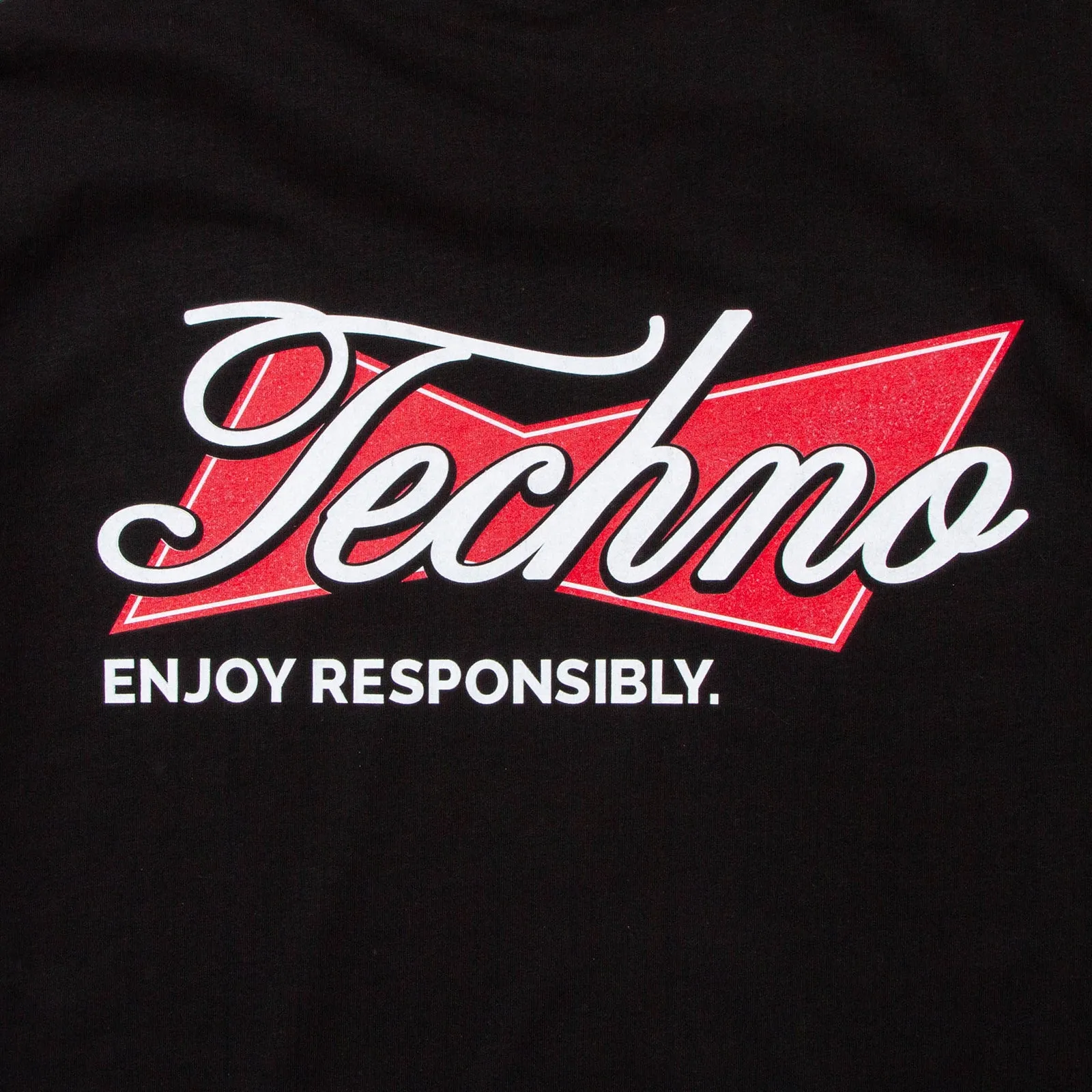 Techno Responsibly Front Print - Tshirt - Black