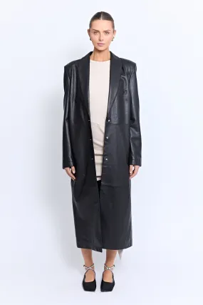 THE MARCELLE LEATHER COAT | BLACK