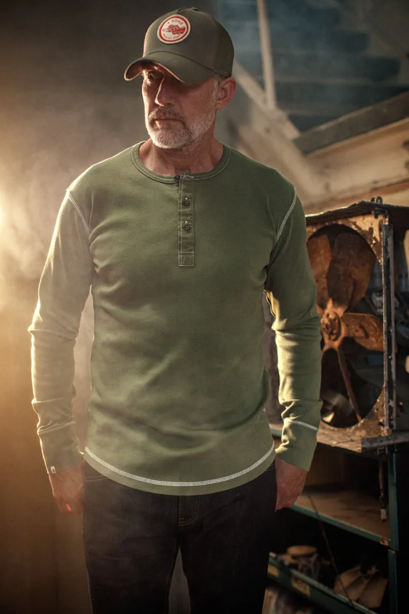 The New Elder Henley Shirt Army Green