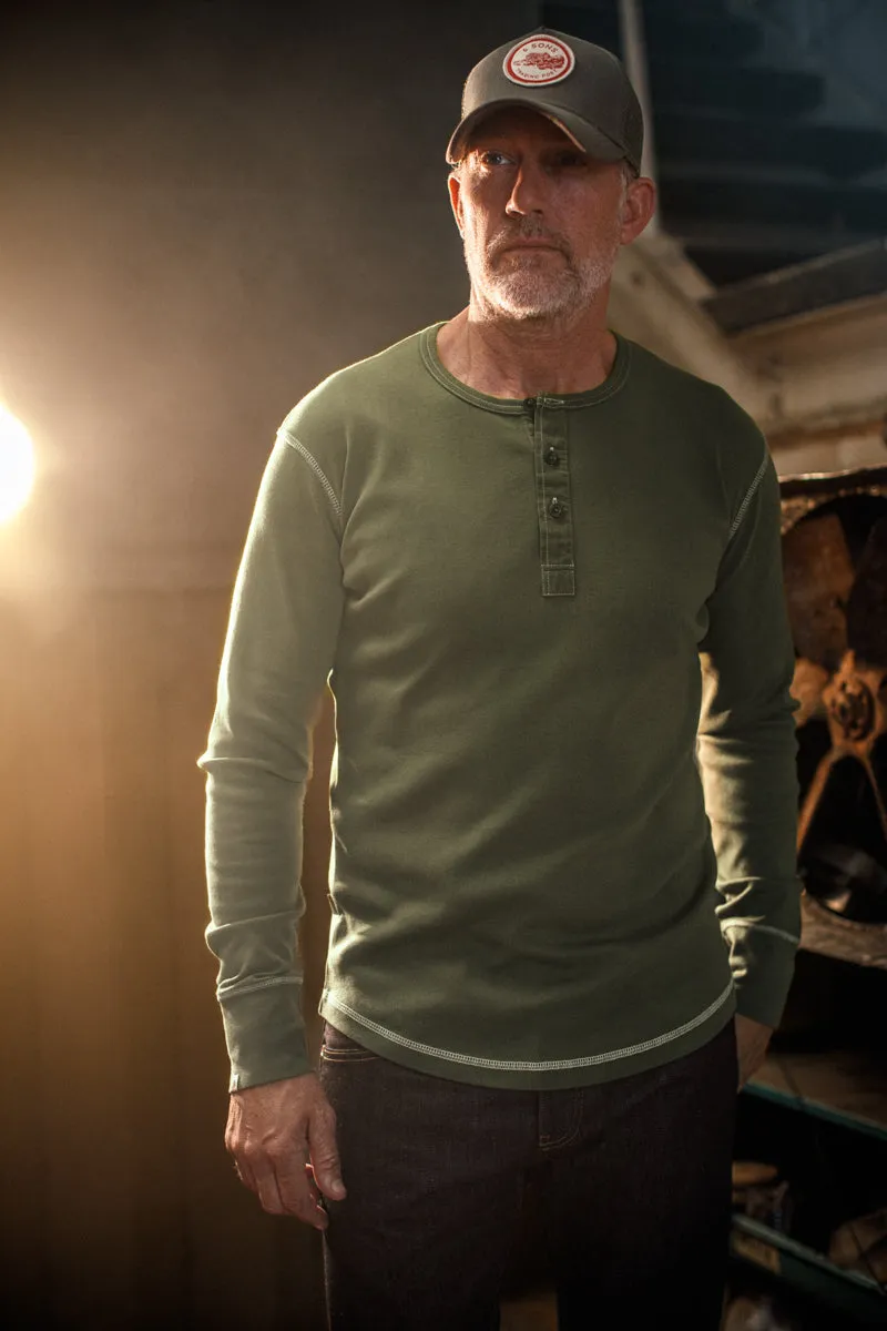 The New Elder Henley Shirt Army Green