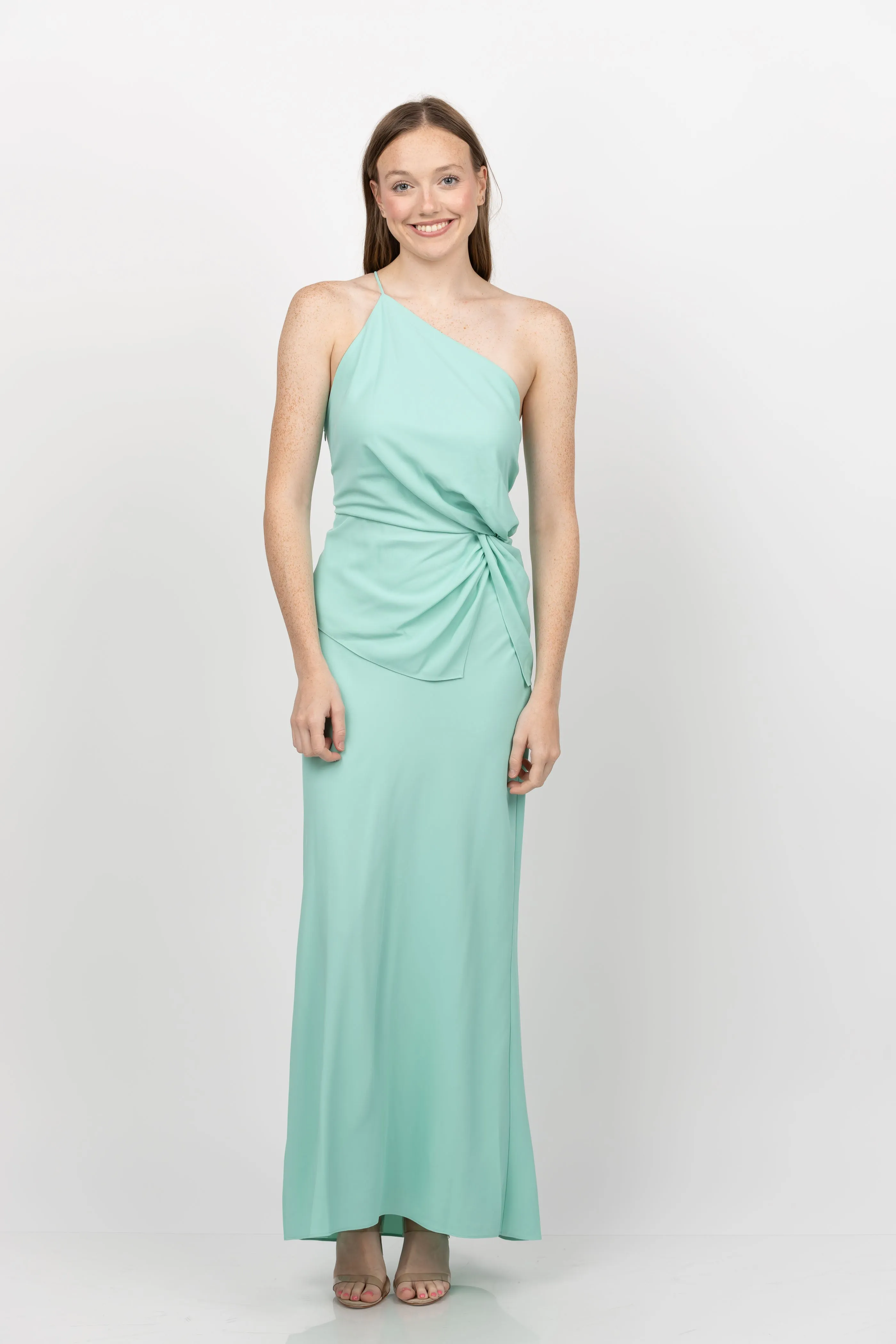 The Sei Crepe Maxi Skirt in Seafoam