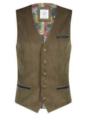 Tijdloze zachte gilet | A Fish Named Fred Waistcoat rib mosh grass green