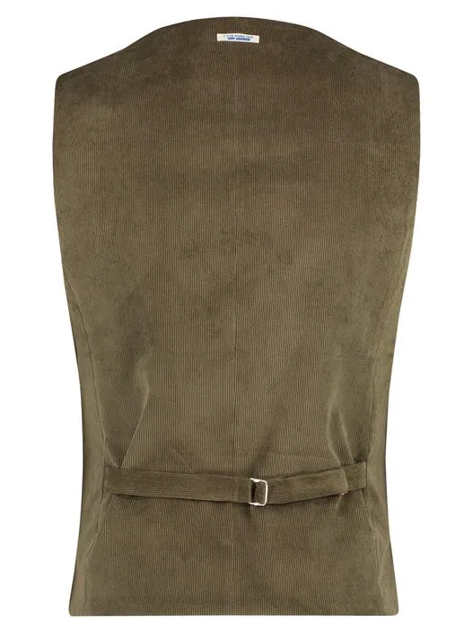 Tijdloze zachte gilet | A Fish Named Fred Waistcoat rib mosh grass green