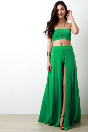 Tube Top With Open Front Maxi Skirt Matching Set