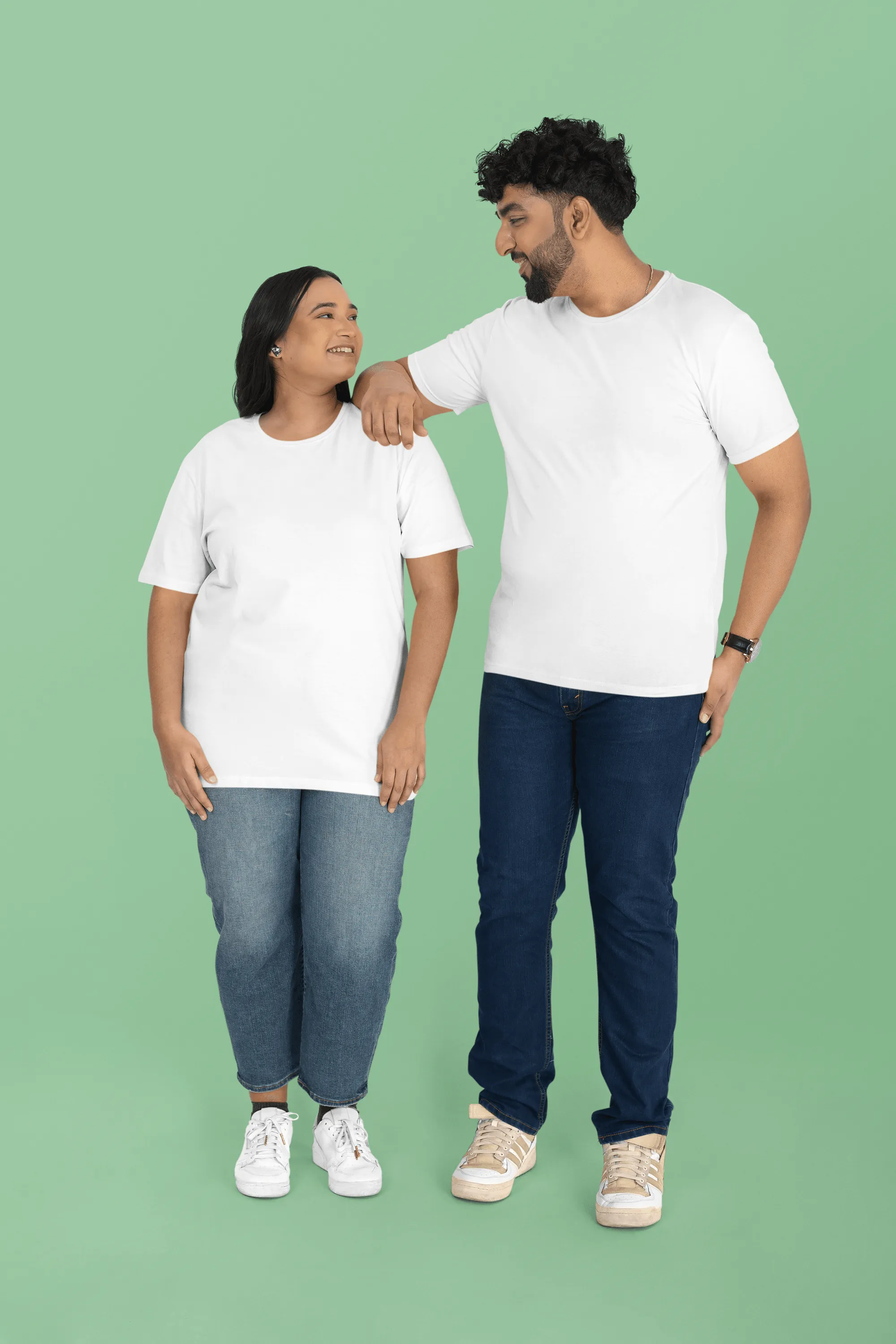 Unisex Plus Size T-Shirt - Ultra-Soft Cotton, Bio-Washed (White)